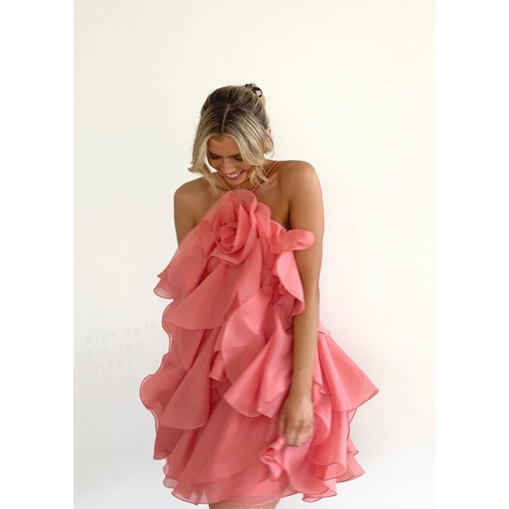 Aje Pandorea Layered Mini Dress Washed Coral Size US 6 - Picture 12 of 13